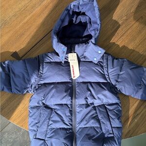Crewcuts Kids Navy Blue Hooded Primaloft Winter Coat Size 6/7